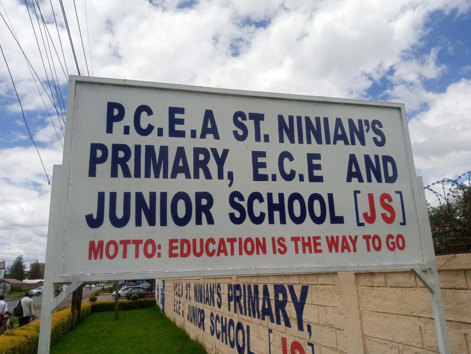 P.C.E.A St Ninian's Primary, E.C.E and Junior School signage